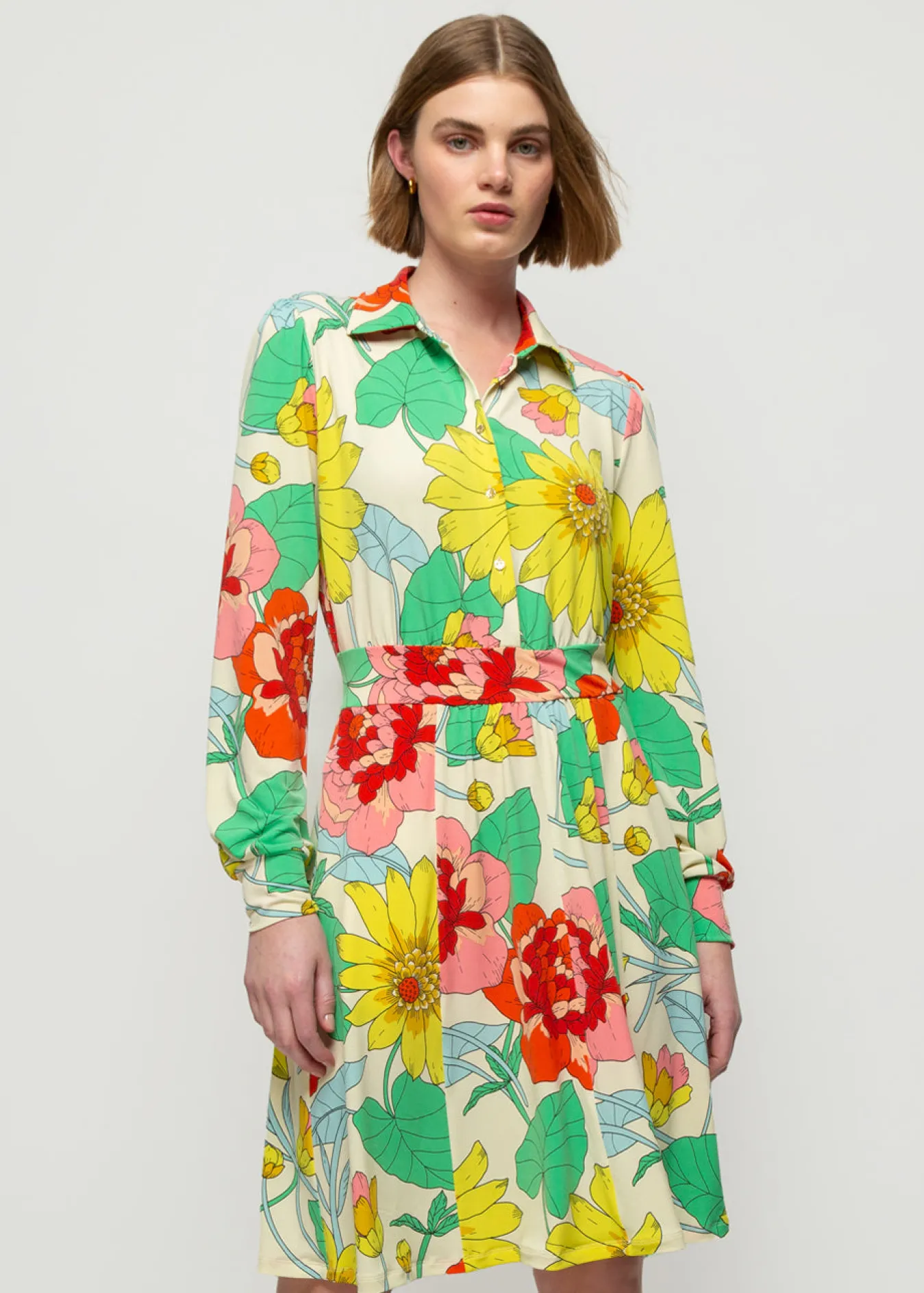 Vanilia Blouse Jurk Met Bloemenprint-Woman Dresses