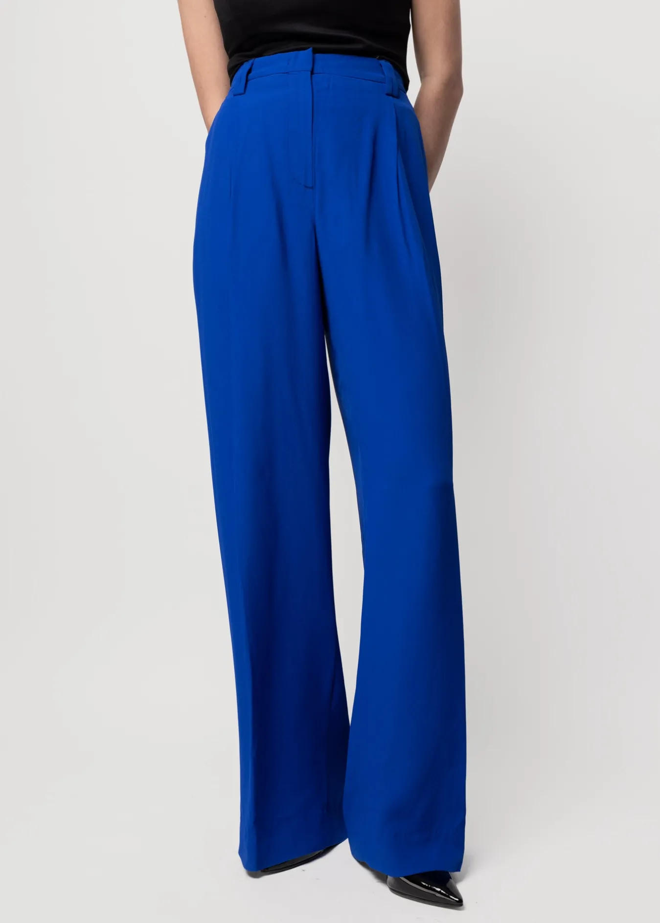 Vanilia Crepe Broek Tailored Wide-Woman Trousers