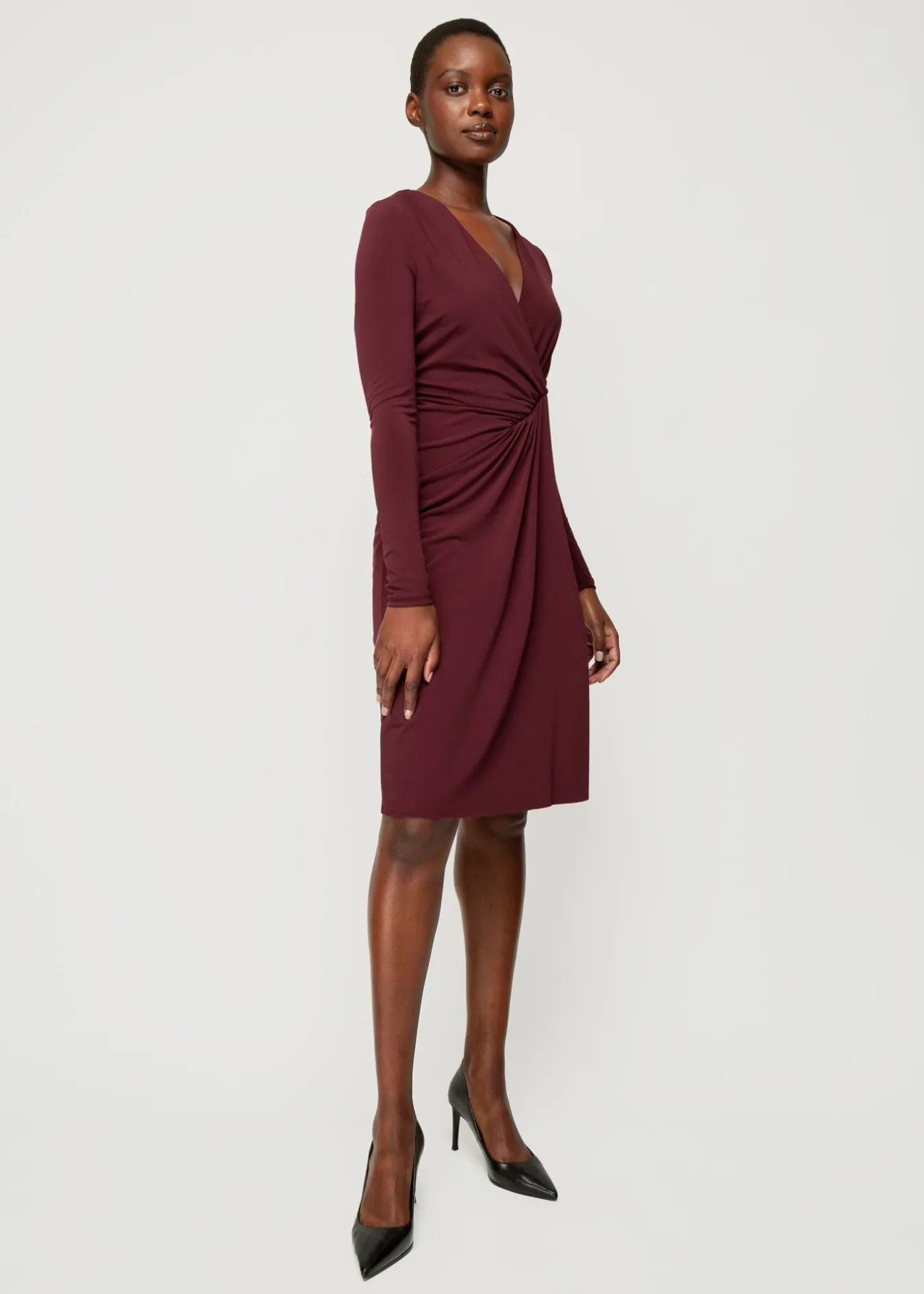 Vanilia Crepe Jurk Met Drapering-Woman Dresses