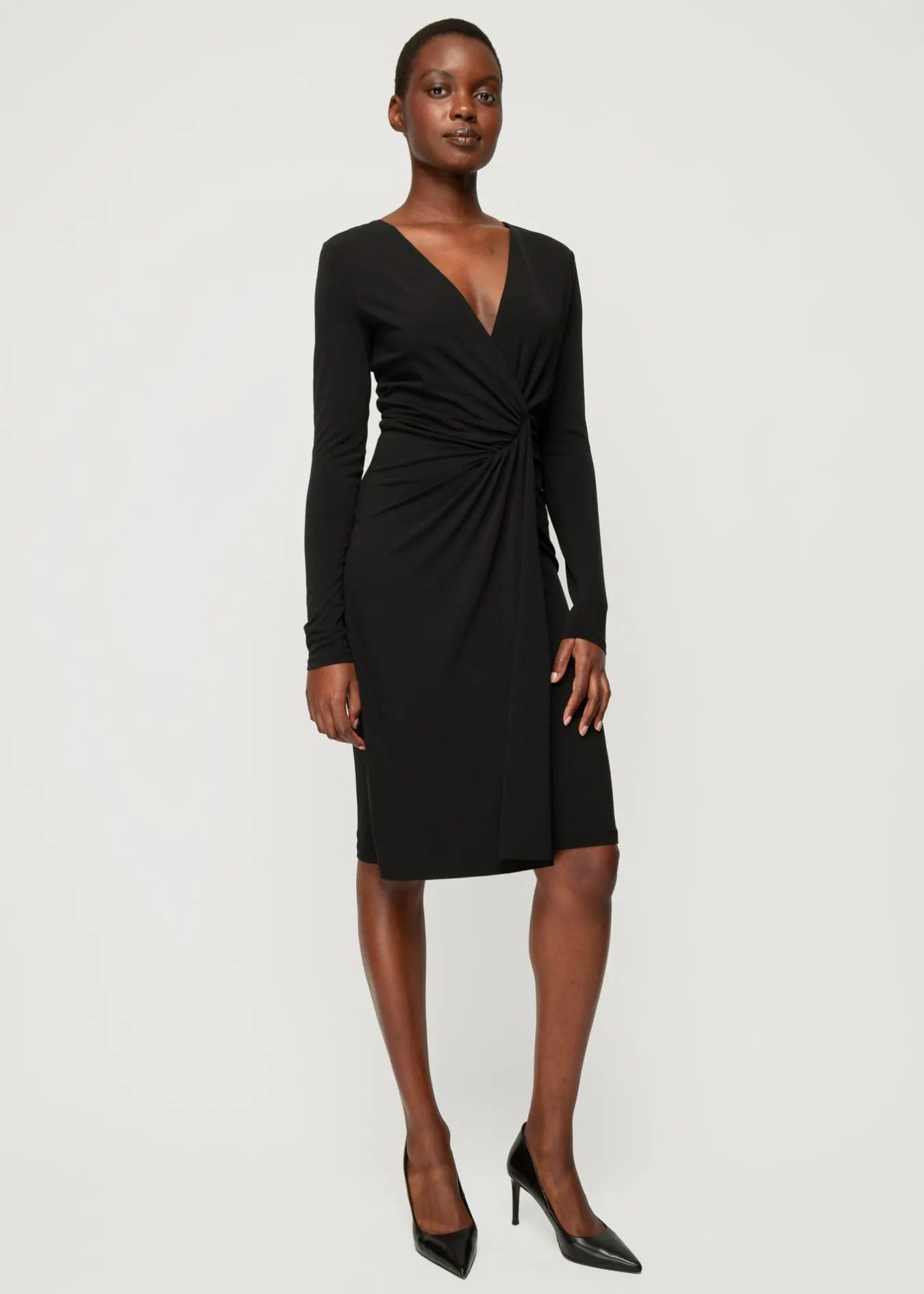 Vanilia Crepe Jurk Met Drapering-Woman Dresses