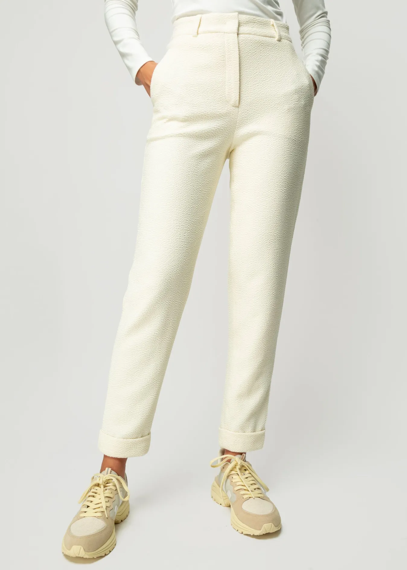 Vanilia Crinkle Structuur Chino-Woman Trousers