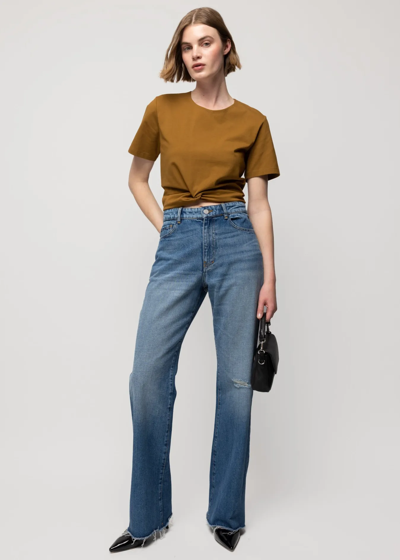 Vanilia Cropped Shirt Met Knoopdetail-Woman Tops