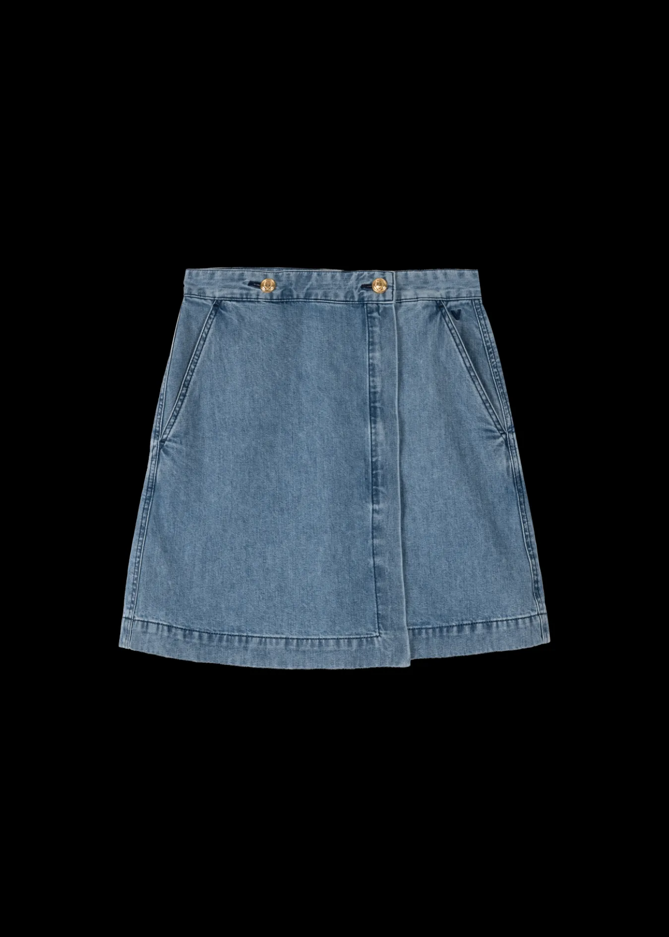 Vanilia Denim Mini Wikkelrok-Woman Skirts