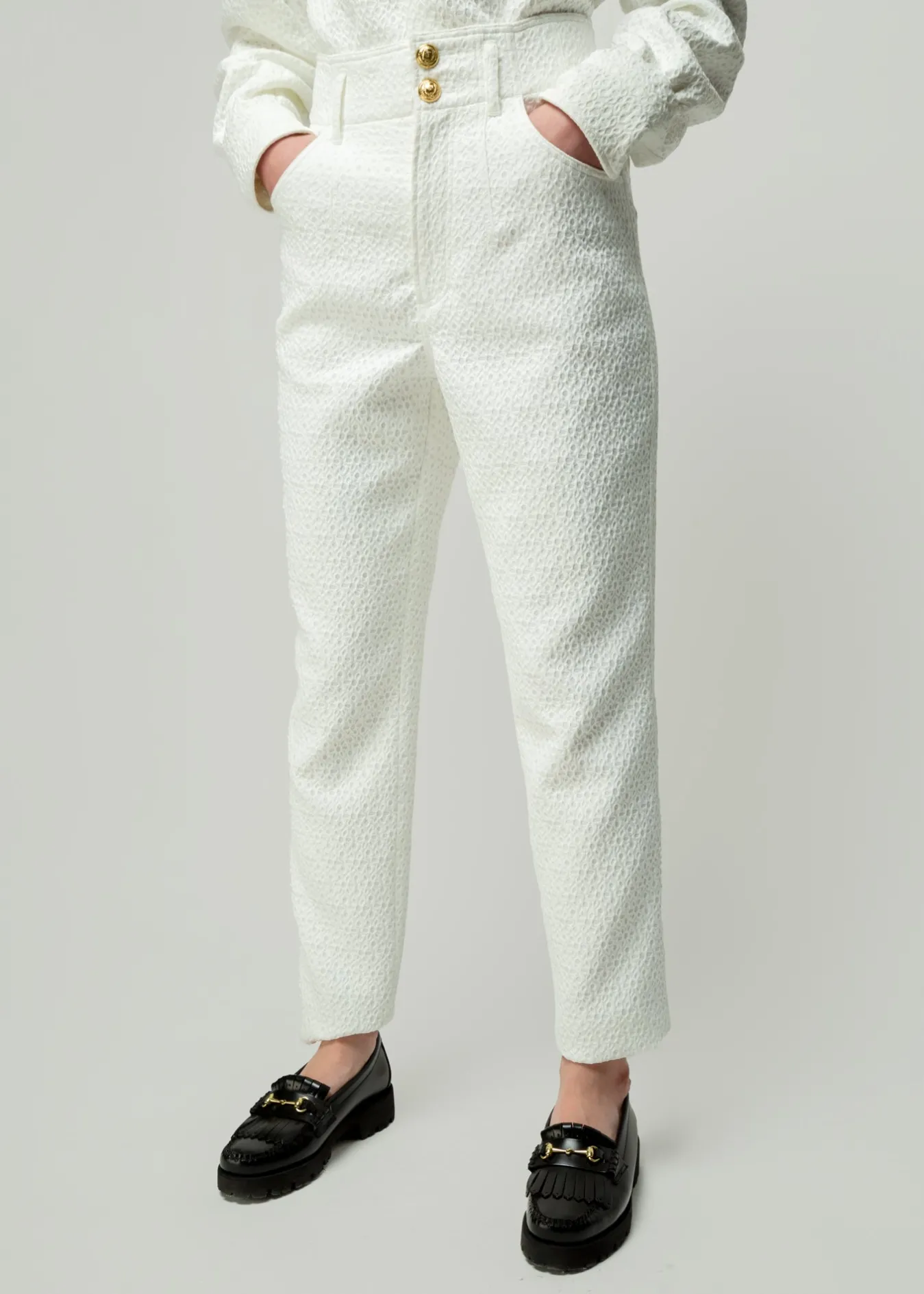 Vanilia Jacquard Geweven Broek-Woman Trousers