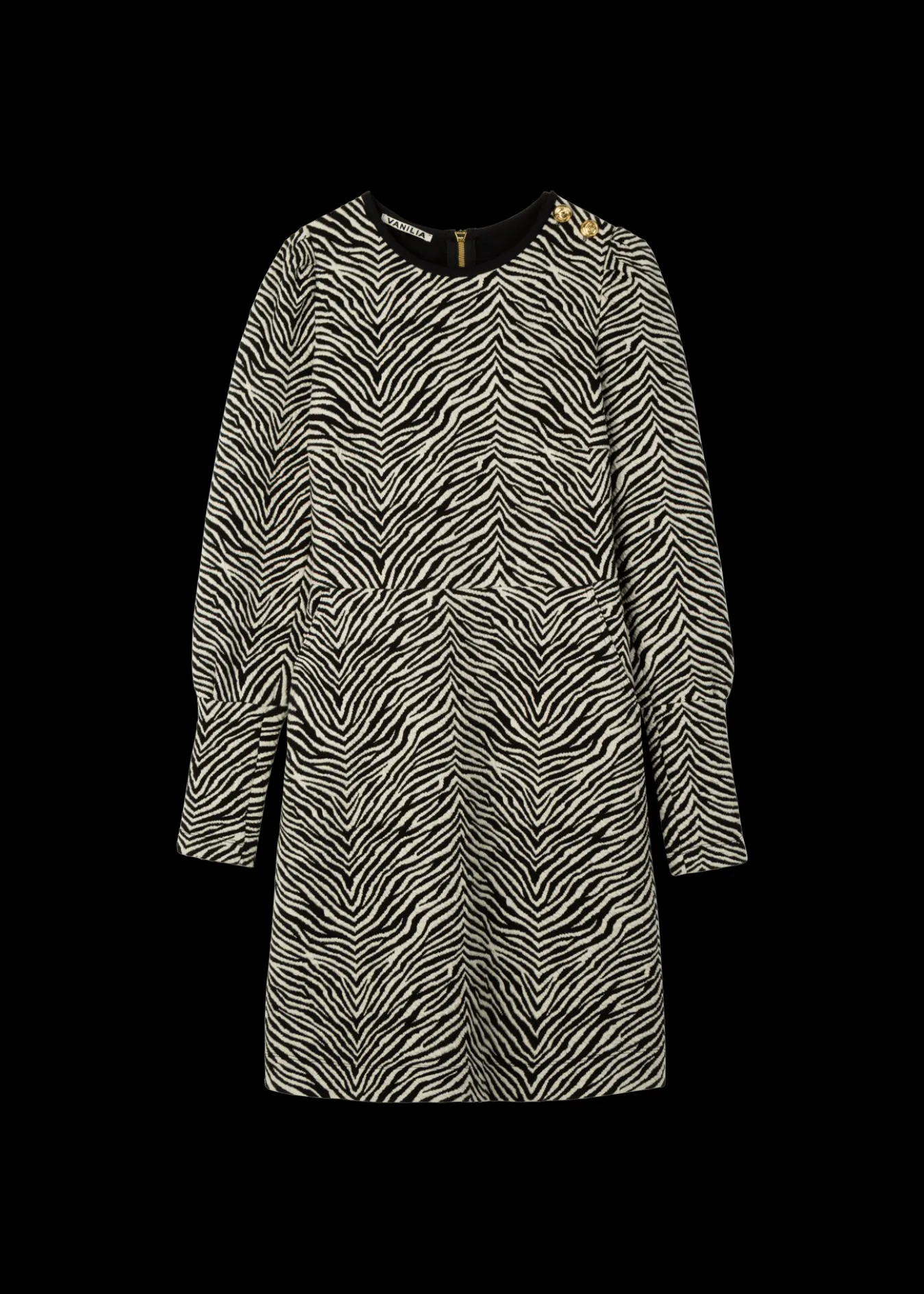 Vanilia Jacquard Zebra Jurk-Woman Dresses