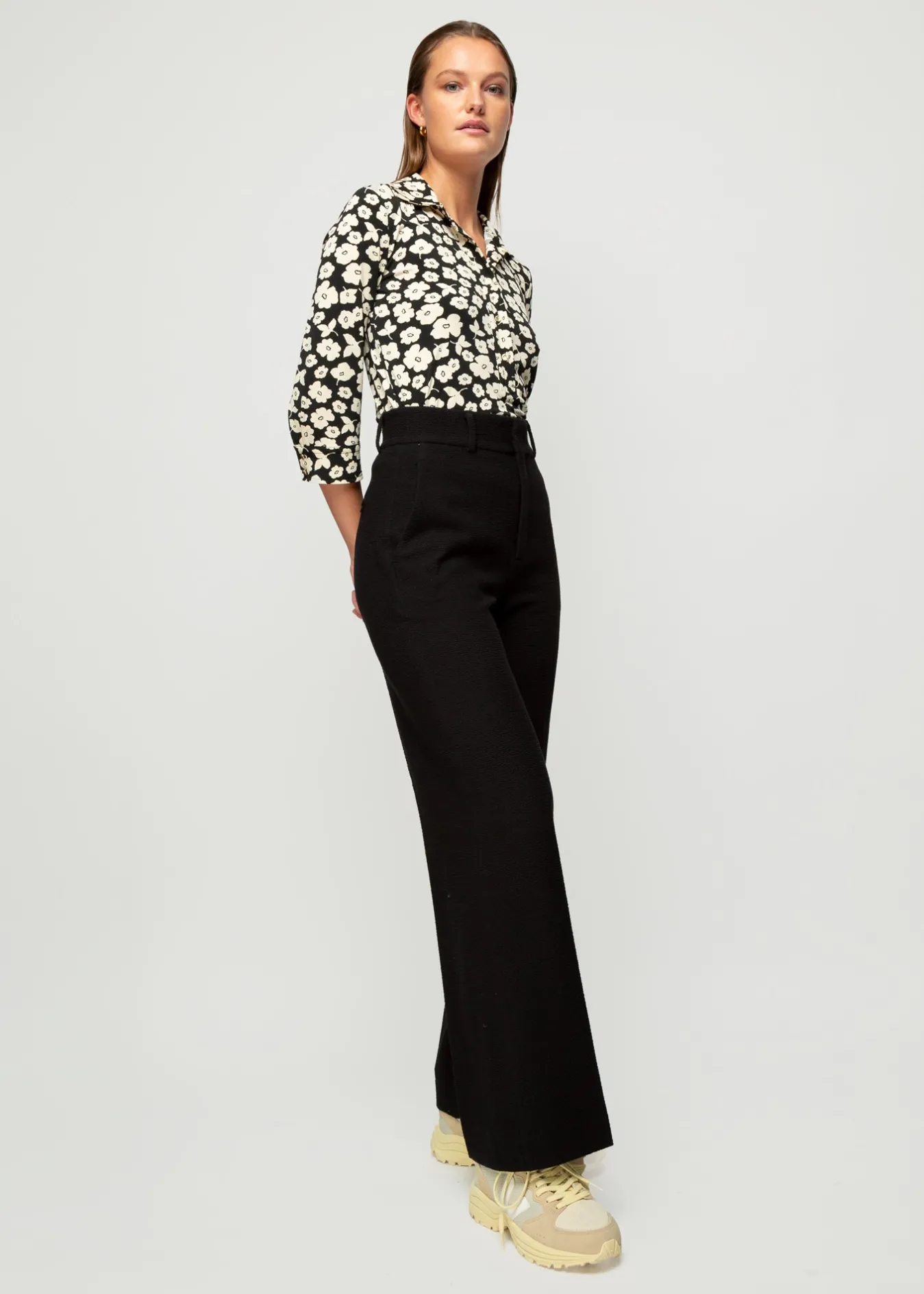 Vanilia Pantalon Met Structuur-Woman Trousers