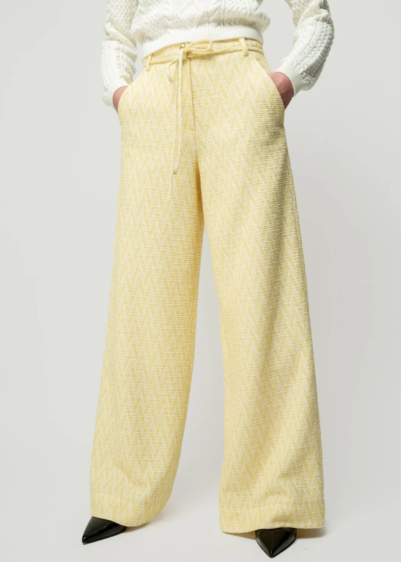 Vanilia Pantalon Met Zigzag Structuur-Woman Trousers