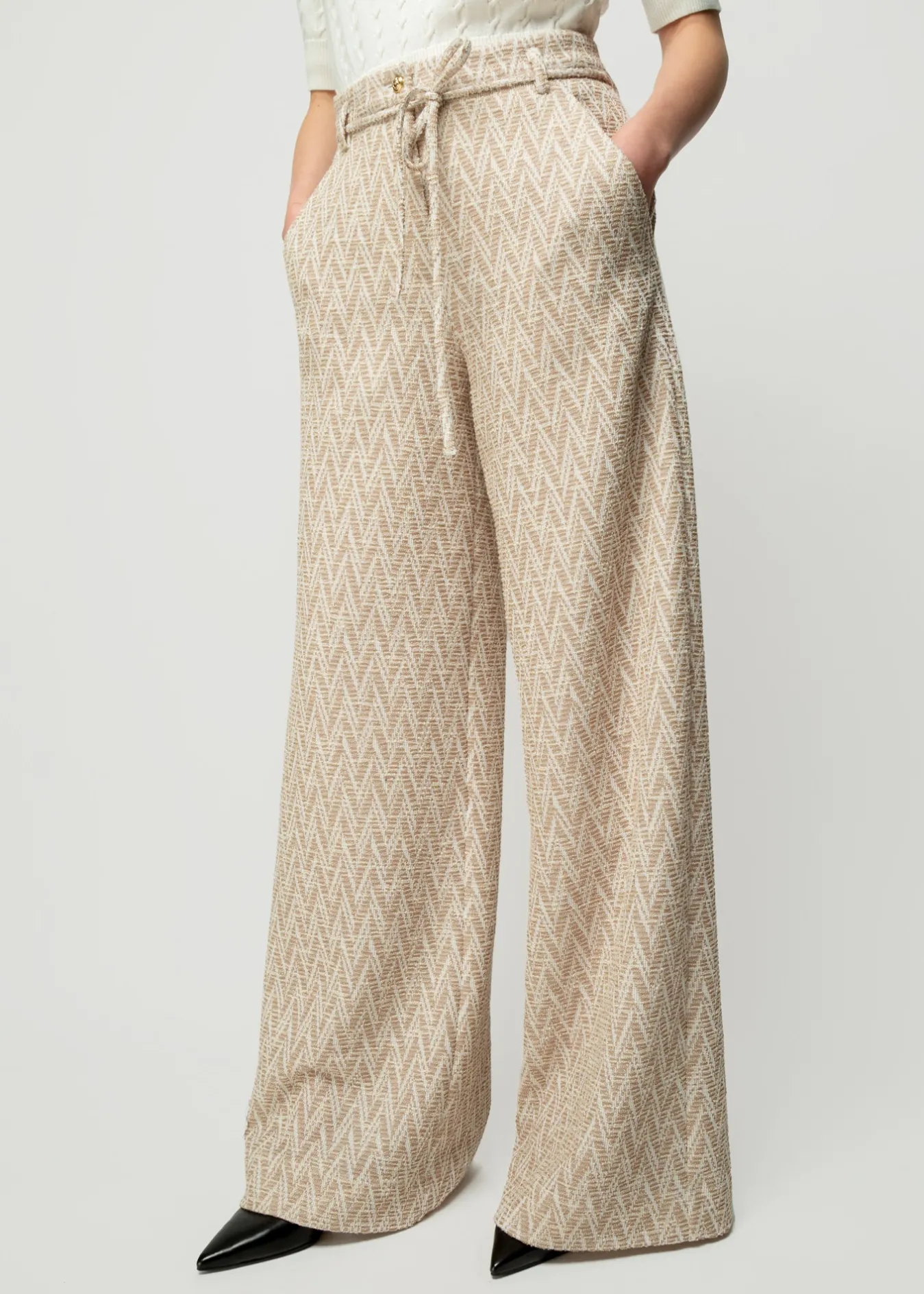 Vanilia Pantalon Met Zigzag Structuur-Woman Trousers