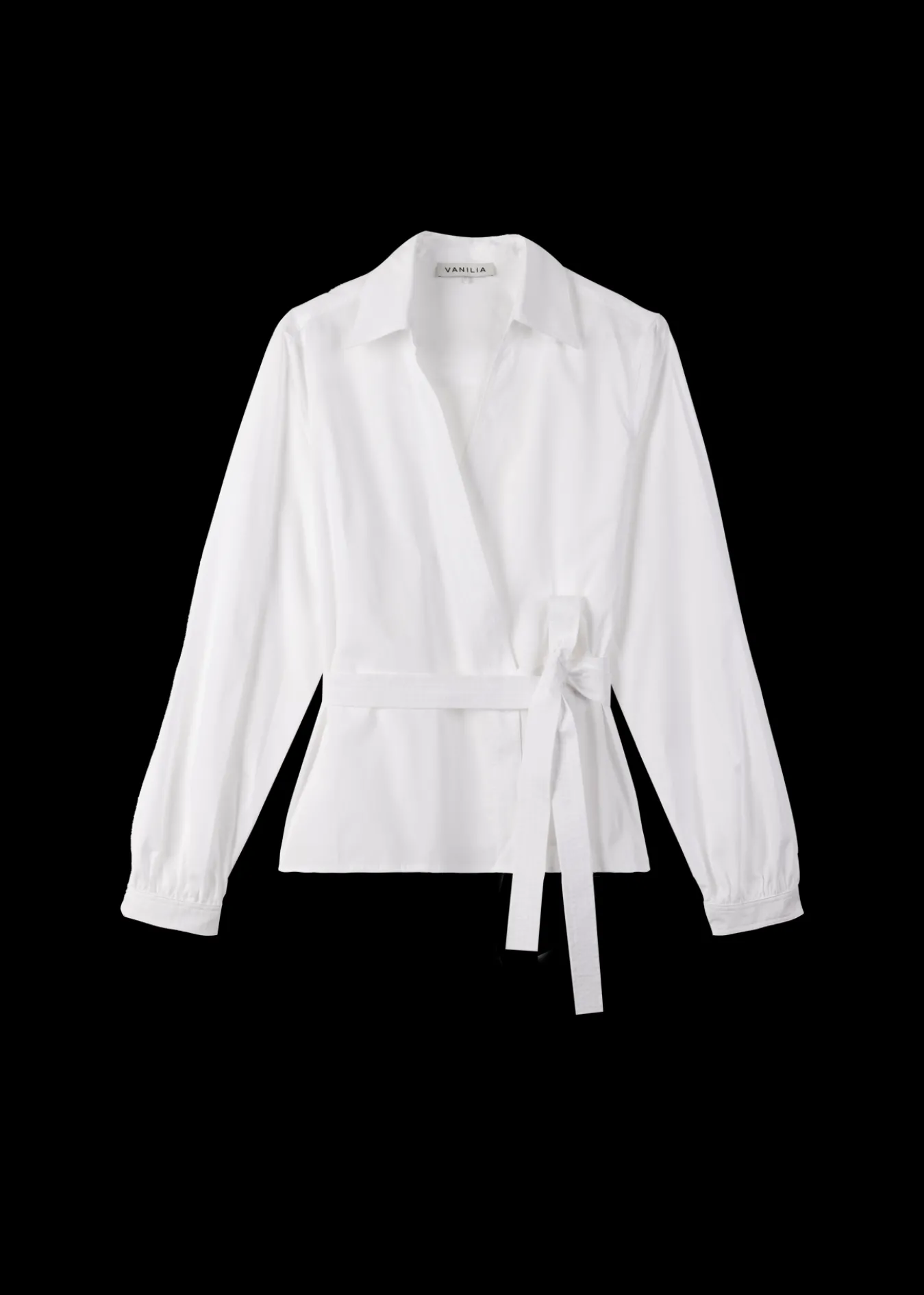 Vanilia Poplin Wrap Blouse-Woman Blouses