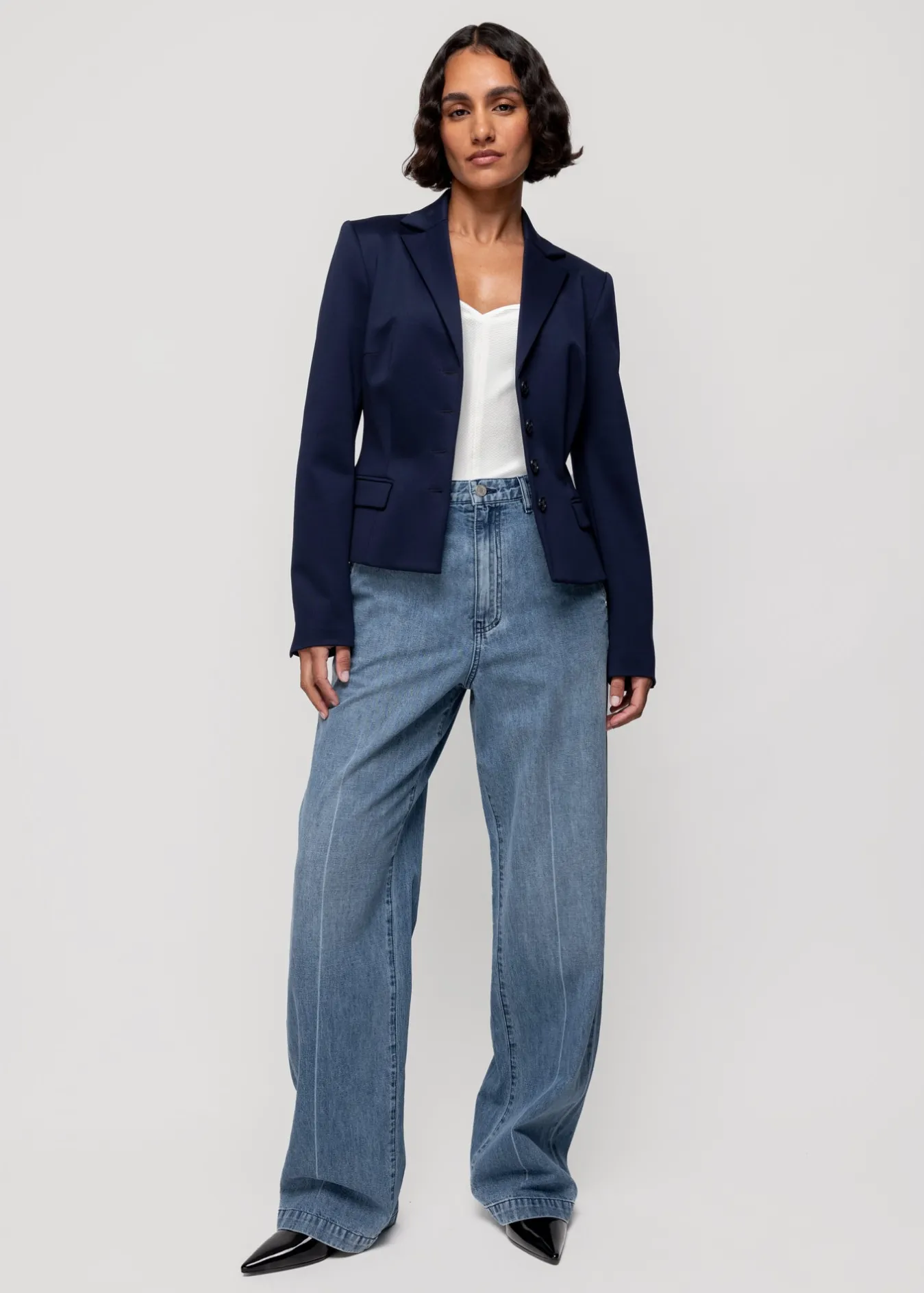 Vanilia Punto Cropped Blazer-Woman Blazers