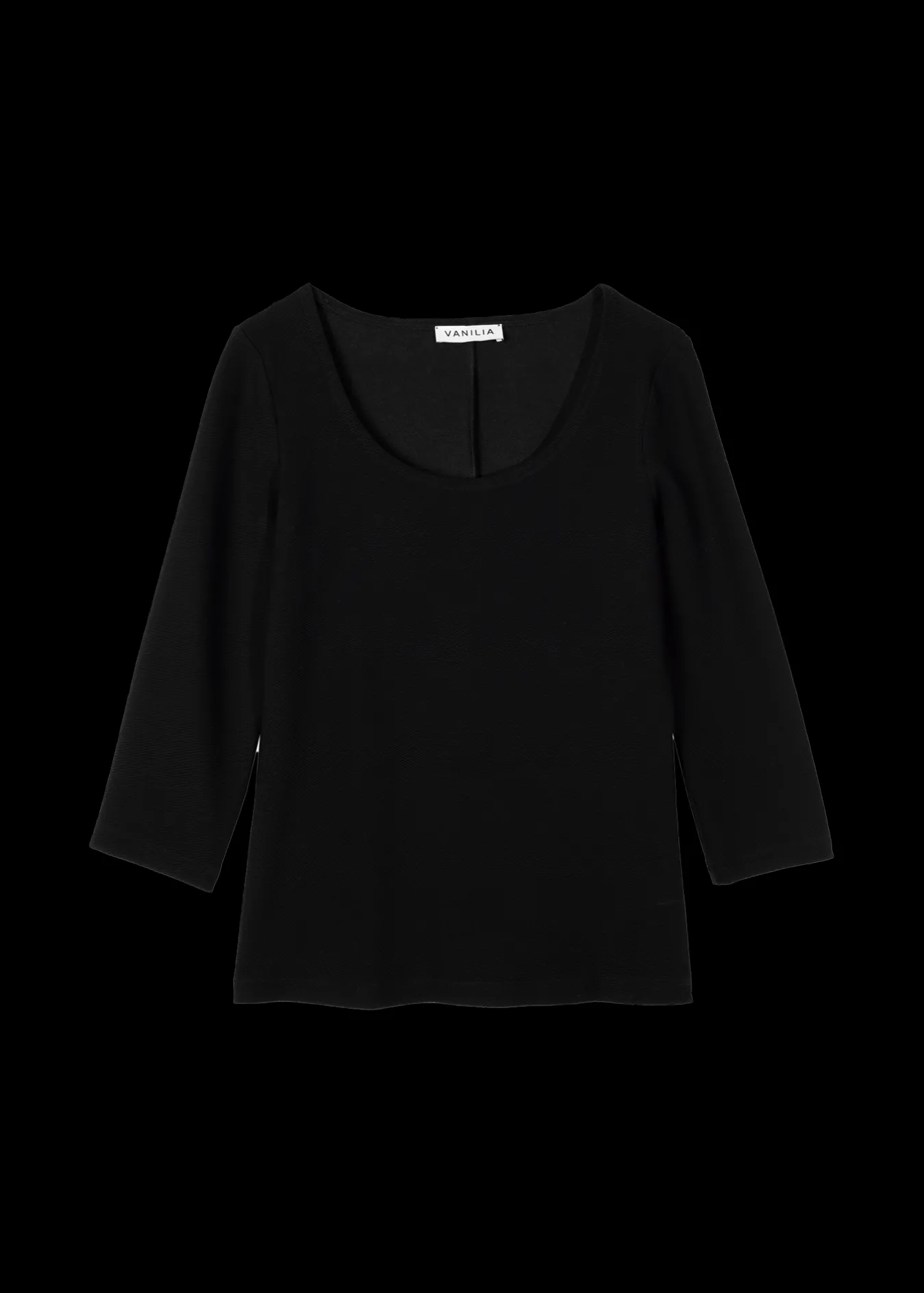 Vanilia Rib Top Met 3/4 Mouw-Woman Tops