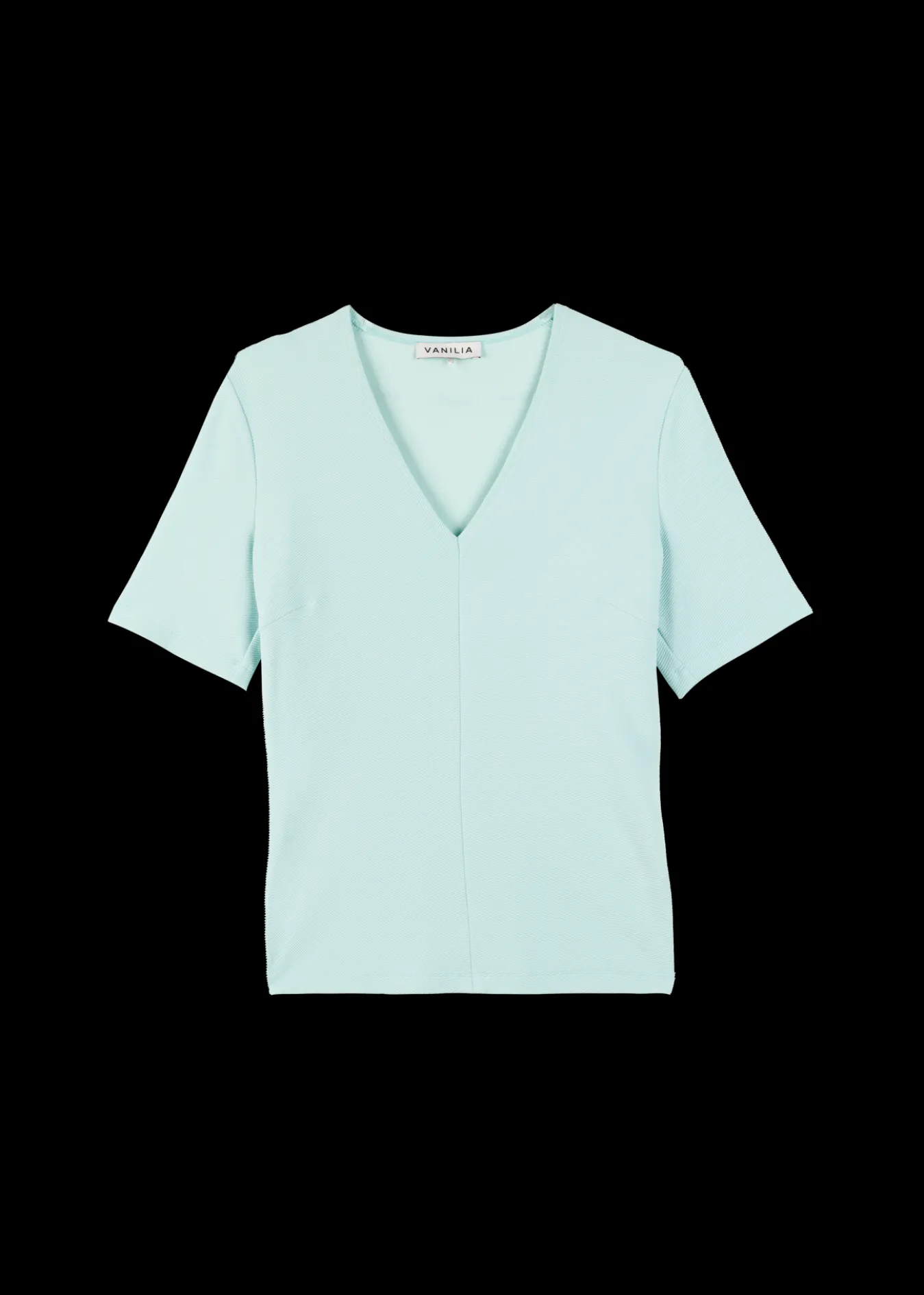 Vanilia Rib Top Met V-Hals-Woman Tops