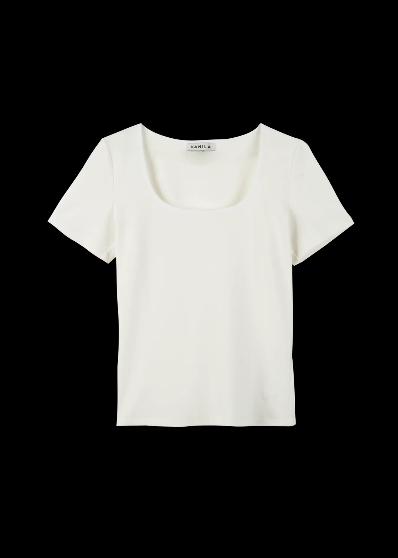 Vanilia Rib Top Met Vierkante Hals-Woman Tops