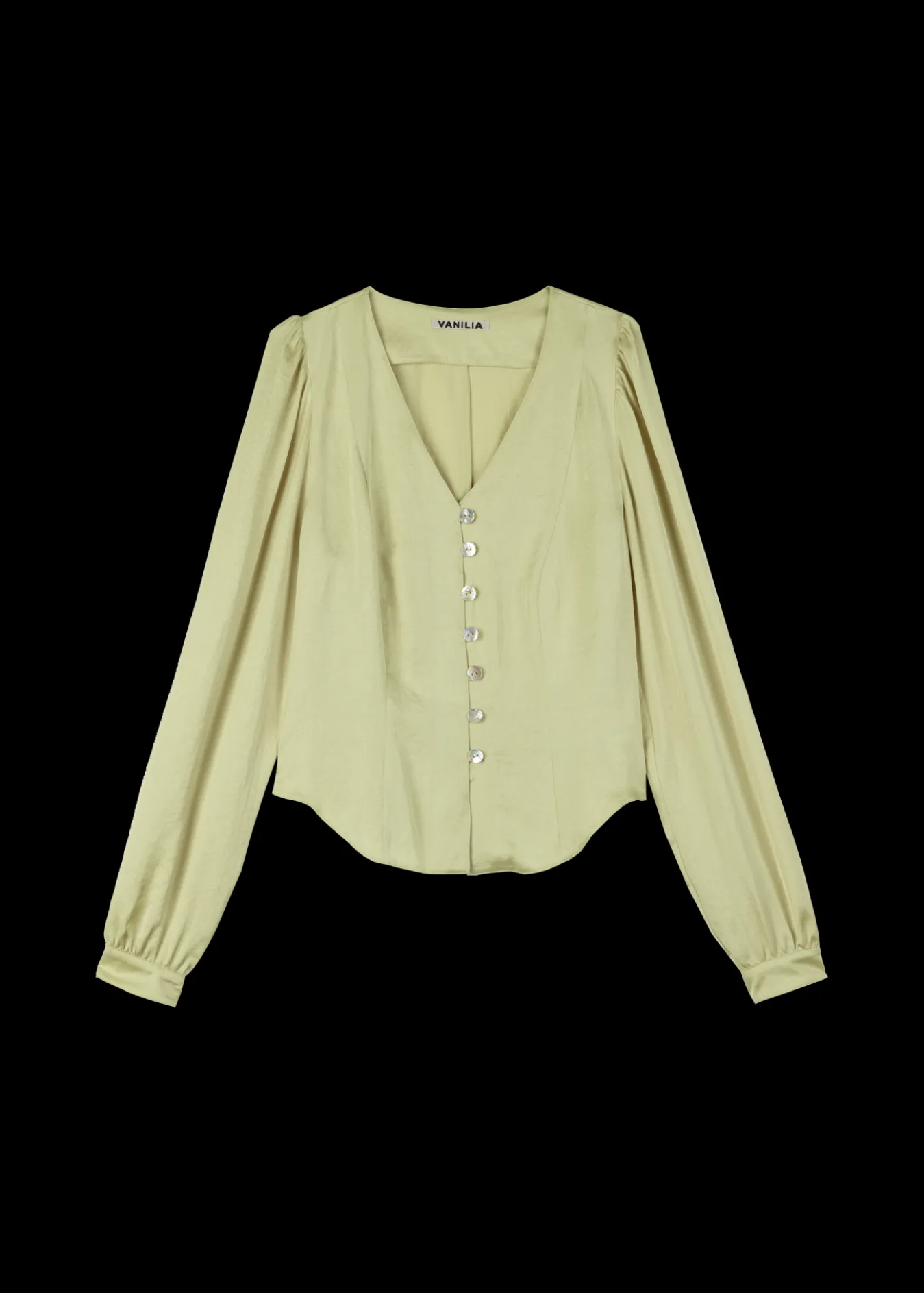 Vanilia Satijnen Blouse Met Parelmoer-Woman Blouses