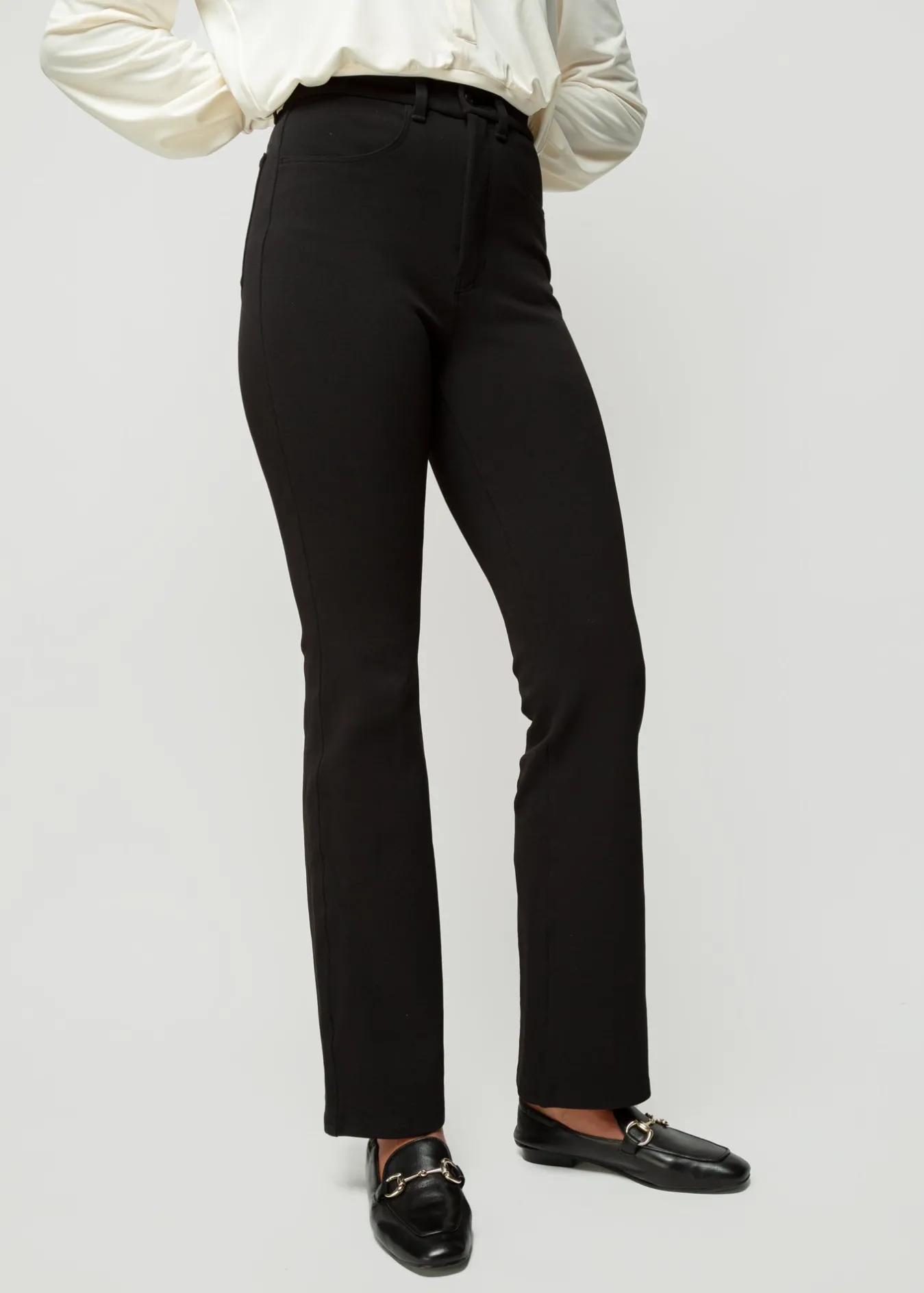 Vanilia Stretch Broek Met Flared Pijp-Woman Trousers