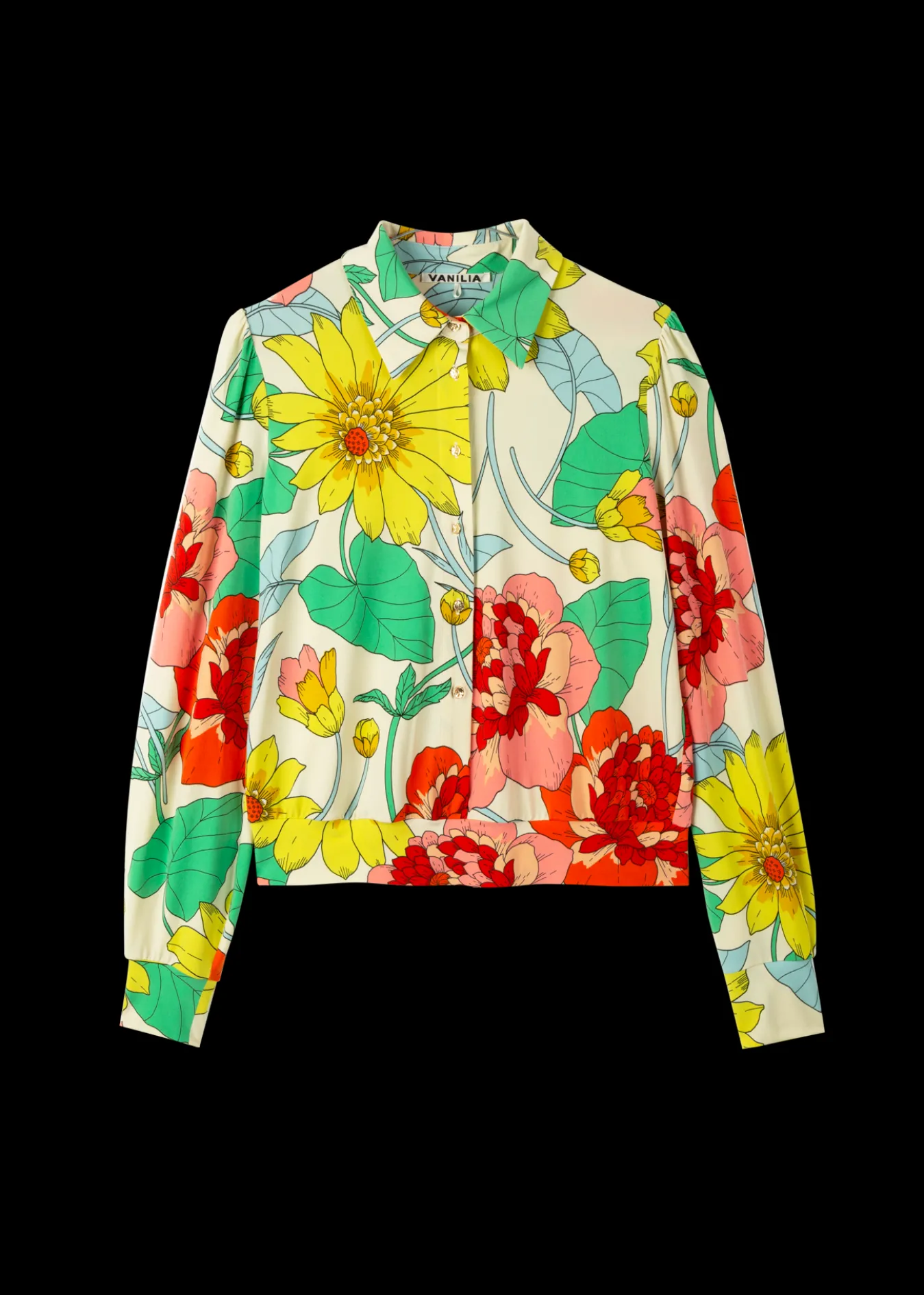 Vanilia Tricot Blouse Met Bloemenprint-Woman Blouses