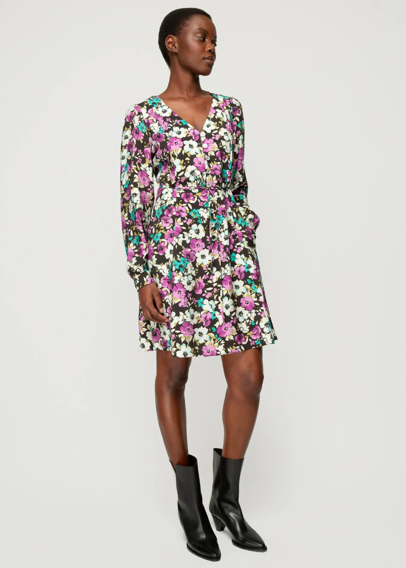 Vanilia Viscose Jurk Met Bloemen-Woman Dresses