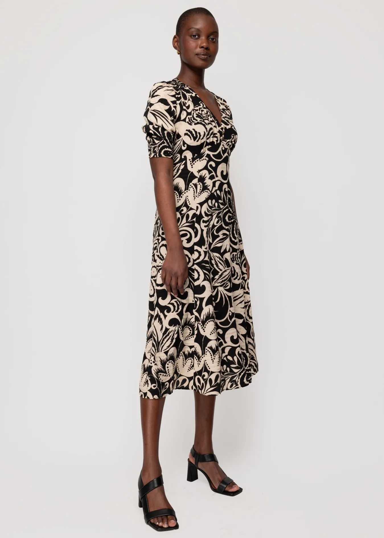 Vanilia Viscose Maxi Jurk Met Bloemenprint-Woman Dresses