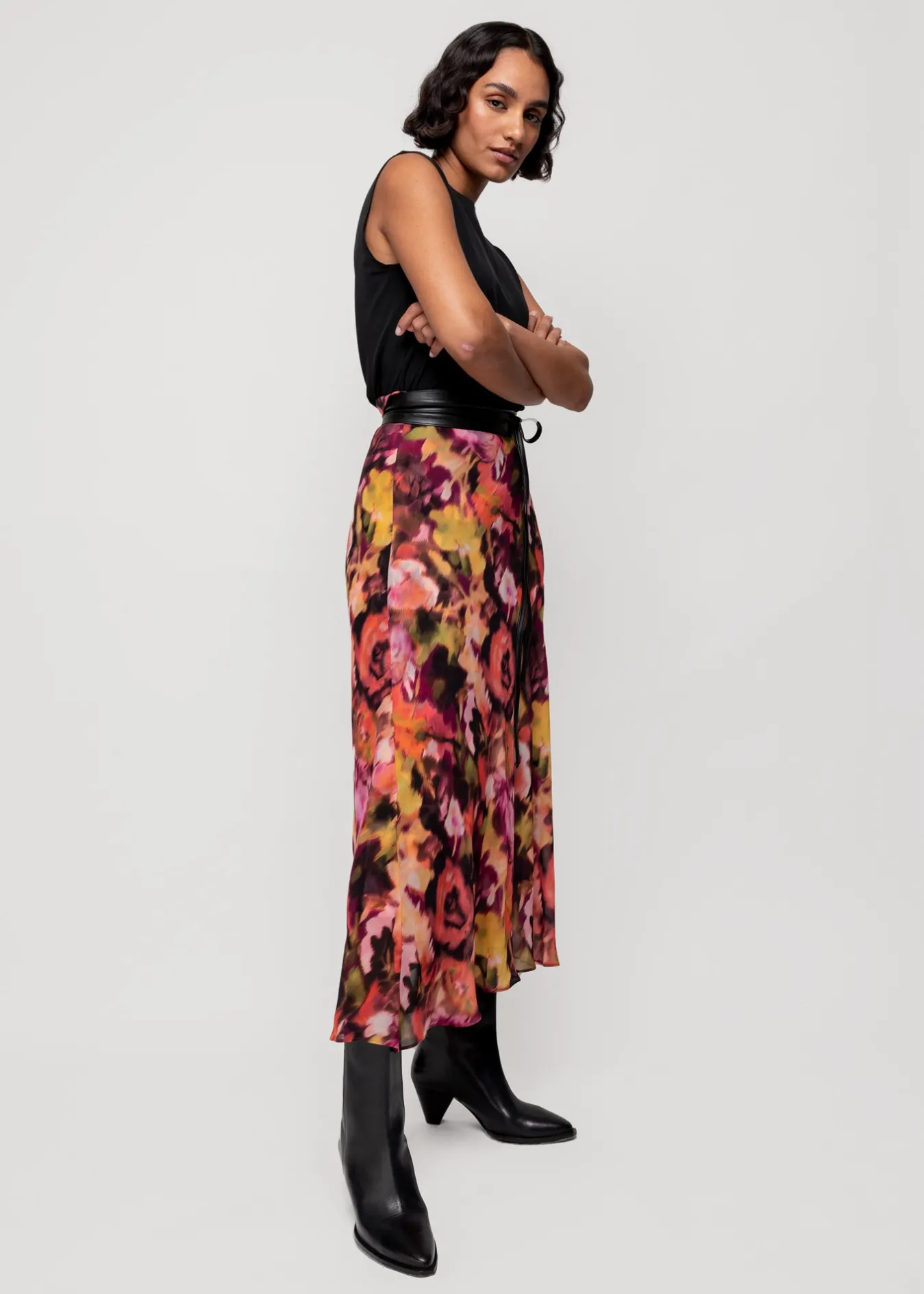 Vanilia Viscose Midi Rok Met Print-Woman Skirts