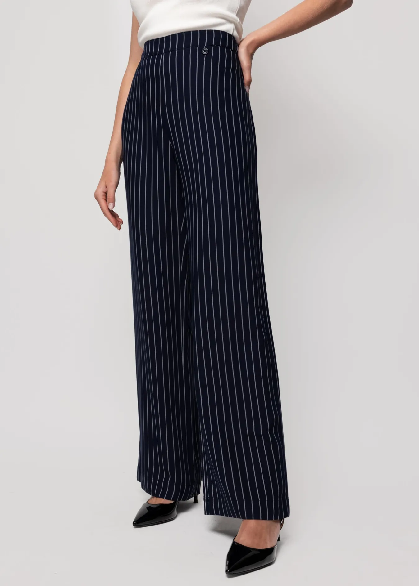 Vanilia Viscose Pantalon Pin Stripe-Woman Trousers