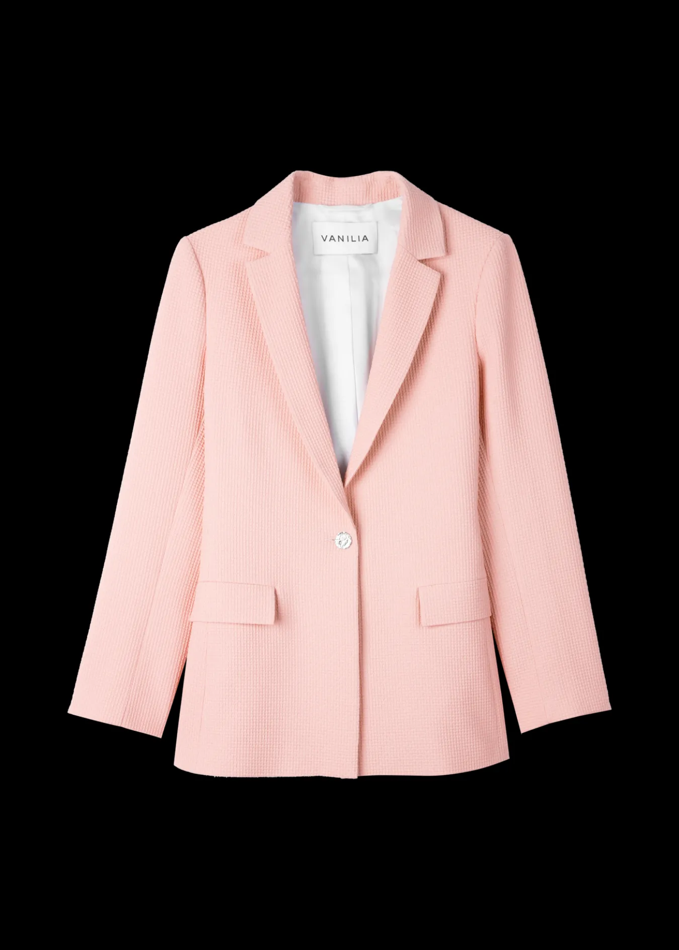 Vanilia Wafel Structuur Blazer-Woman Two-Pieces