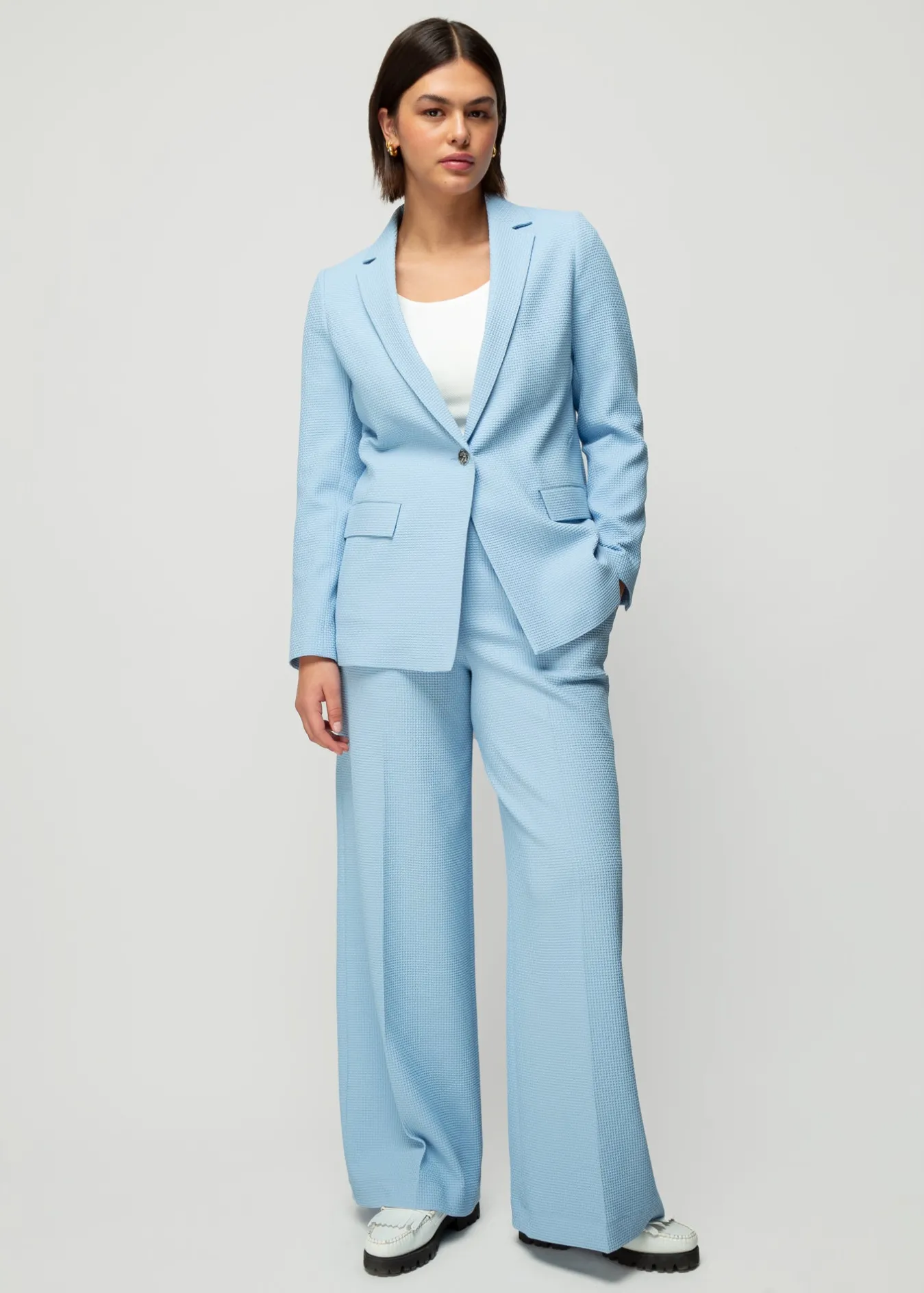 Vanilia Wafel Structuur Blazer-Woman Blazers