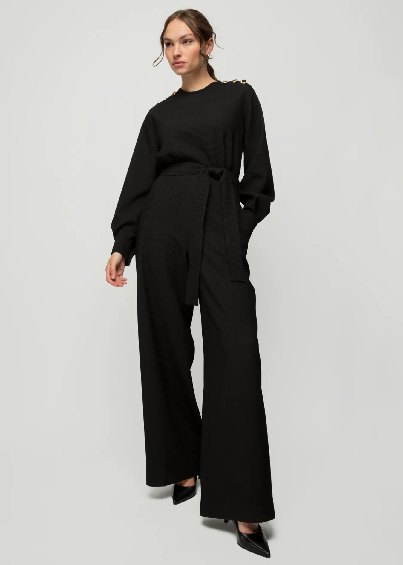 Vanilia Wafel Structuur Jumpsuit-Woman Jumpsuits