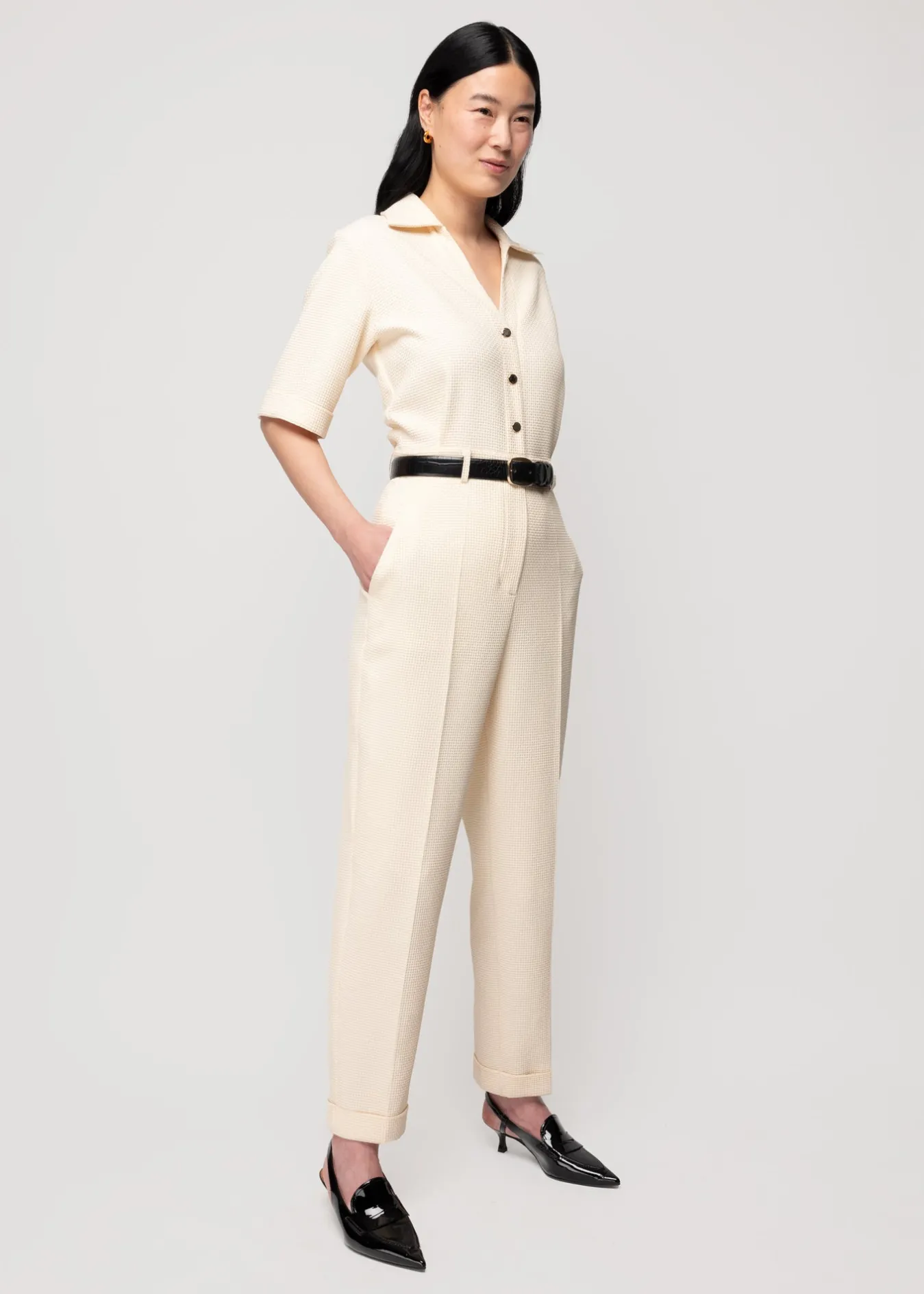 Vanilia Wafelstructuur Jumpsuit-Woman Jumpsuits